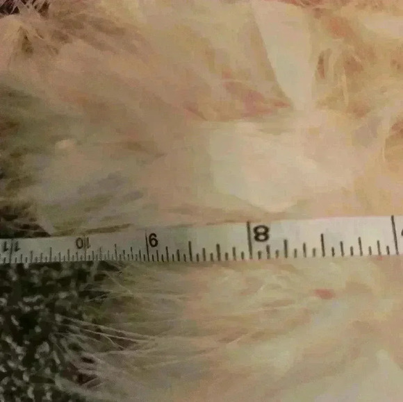 Pink Blush Feather Vest Poofy Plush Fluffy Cocktail Outerwear Cream Fashion Fall - Picture 7 of 7